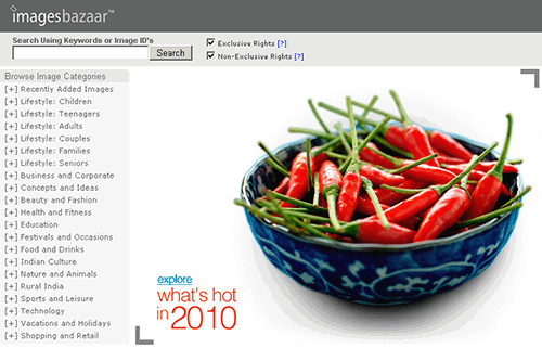 imagesbazaar home page screenshot