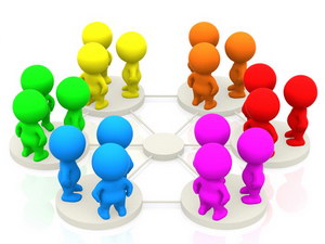 Groups of 3d people networking