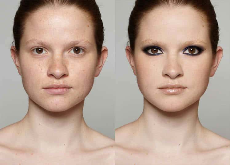 Before and After Digital Makeup Transformation
