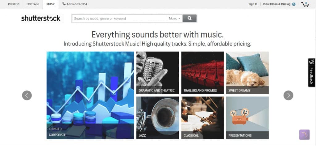 Shutterstock Music Website